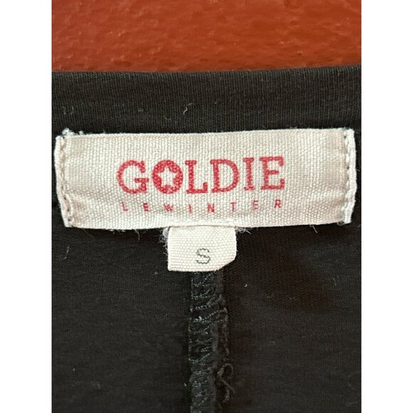 Goldie Women's Lewinter Black Long Sleeve Pima Cotton T Shirt Basic Size Small - Picture 2 of 3